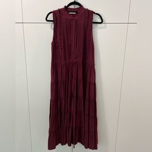 Ulla Johnson maroon silk dress